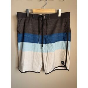 ONeill Boardshorts Men 34 Colorblock Striped Trunks Four Square Beach Preppy